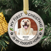 Pet Photo First Christmas - Ornements en céramique personnalisés pour les amoureux des animaux